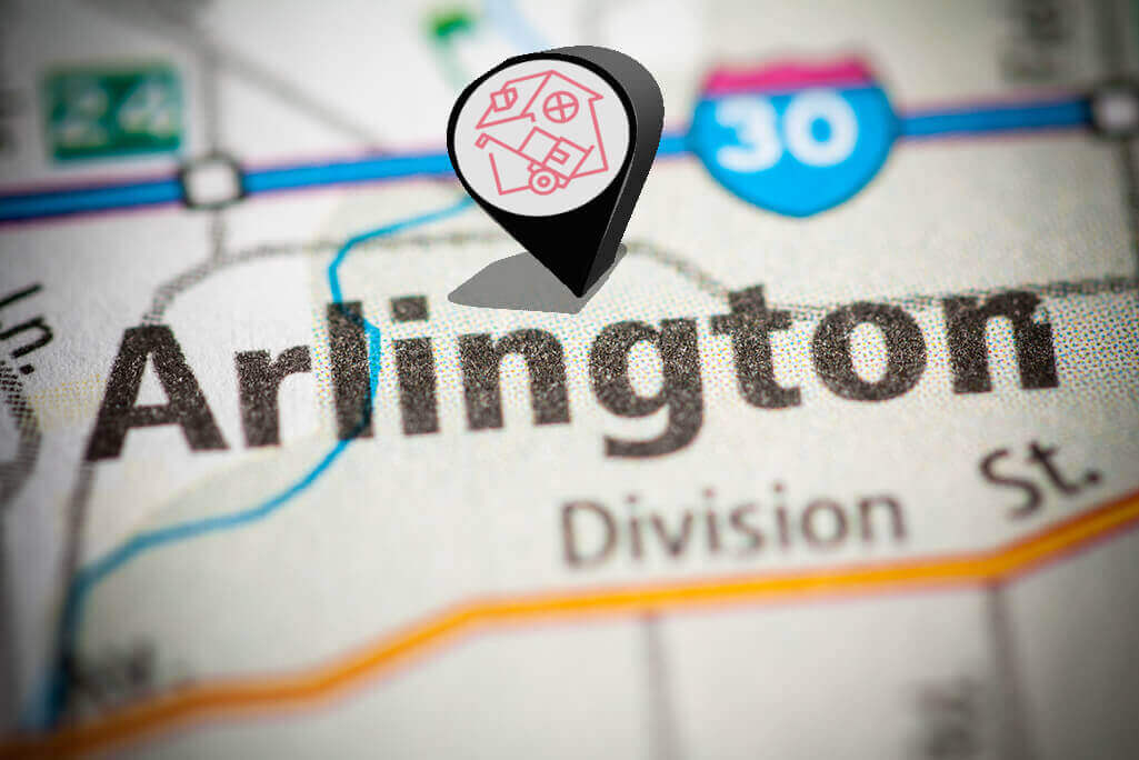 Arlington_Map_3dPin Arlington Moving Services Map with pin